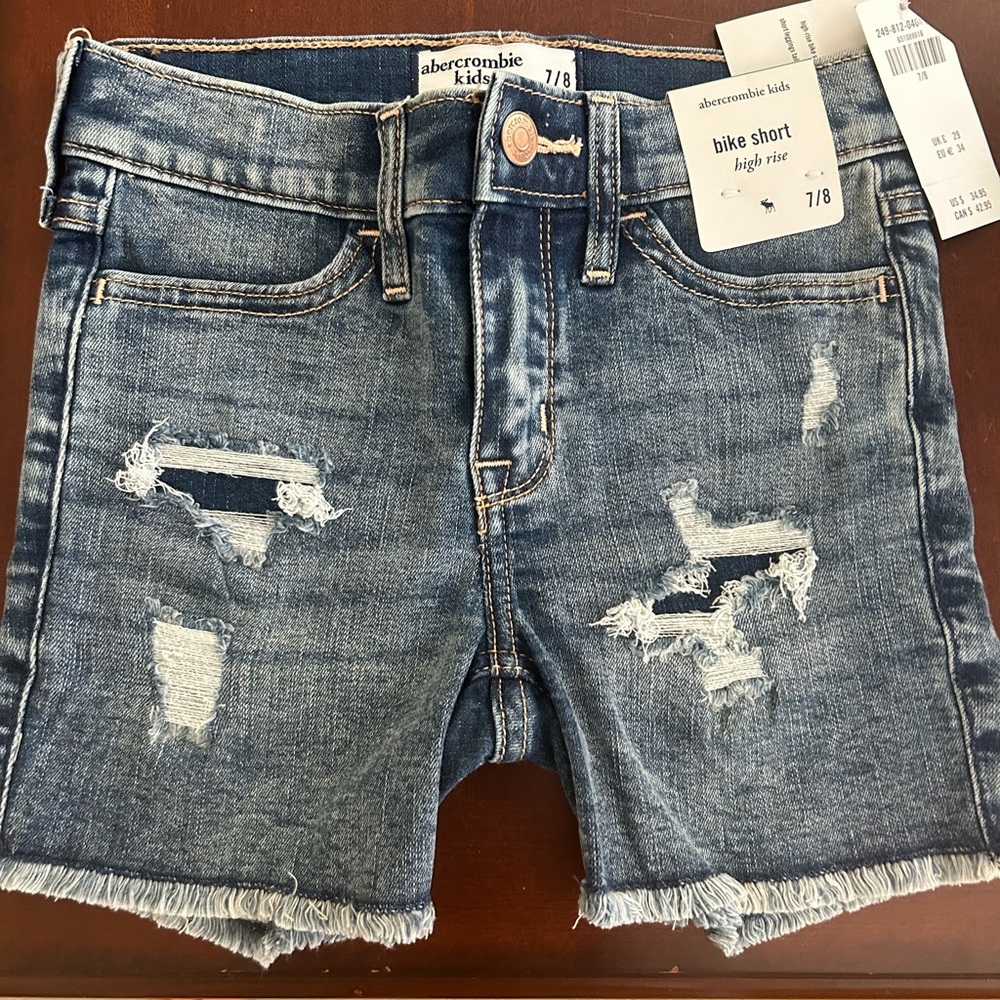 Girls Abercrombie Denim Bike Shorts